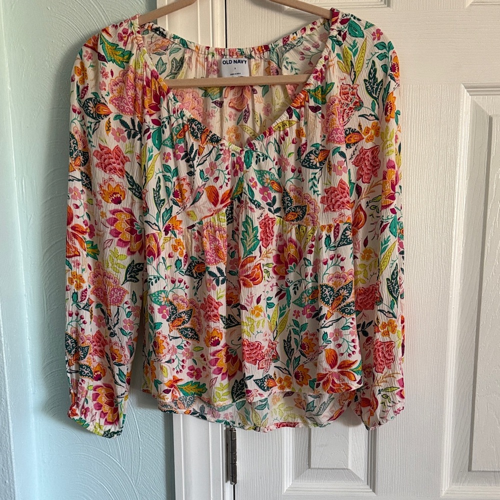 Old Navy Women's Vibrant Floral Blouse
